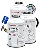 ZeroR® R1234YF Refrigerant Recharge Kit with 3 X 8oz R1234YF Can & 24