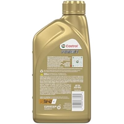 Castrol Power1 4T 5W-40 Full Synthetic Motorcycle Oil, 1 Quart, Pack of 6