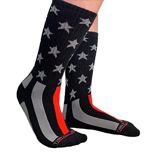Thin Red Line Stars and Stripes Performance Socks for Firefighters