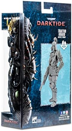 McFarlane Toys, Warhammer 40000 Darktide Traitor Guard Action Figure with 22 Moving Parts, Unpainted Collectible Warhammer Figure with collectors stand base, Customise Your Figure  Ages 12+