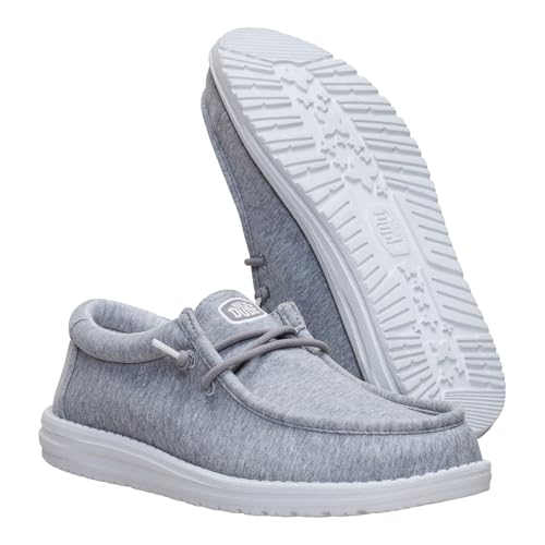 Image of HEYDUDE Men's Wally Stretch Jersey Slip On Shoes | Lightweight Comfortable Travel Loafers with Elastic Laces