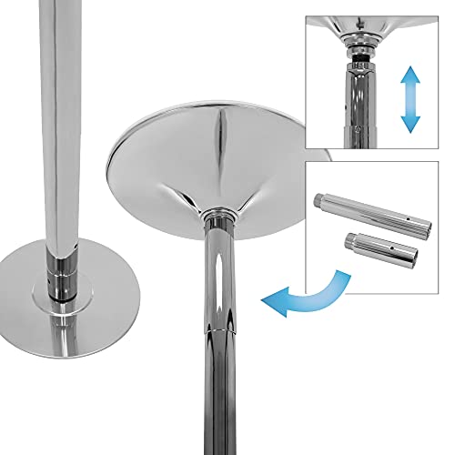 ML-Design professionele paaldanspaal 45mm, zilver, 2,35 tot 2,74 m in hoogte verstelbaar, gemaakt van staal, belastbaar… - Afbeelding 4