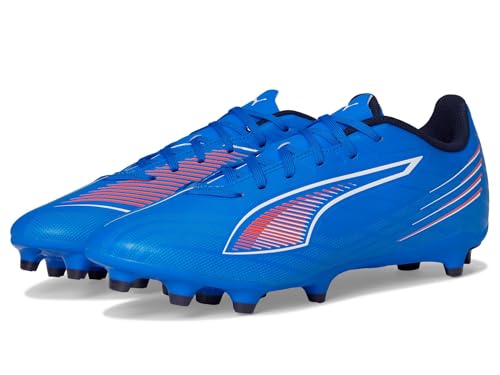 Puma Men's Ultra Play Firm, Artificial,Ground Soccer Cleats, Ultra Blue-White-Glowing Red AH25, 14