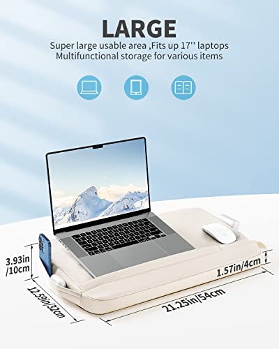 Saiji Laptop Lap Desk, Ultra Lightweight Portable Lap Desk With Pillow Cushion, Fit Up To 17” Laptop & Macbookair With Side Pocket, Rails For Airflow, Computer Laptop Stand Desk For Couch, Bed & Chair #TOP3