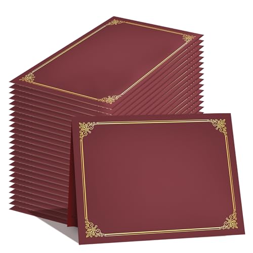 GNL Burgundy Certificate Holders with Gold Foil Border