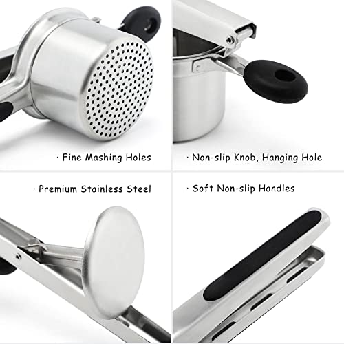 Rorence Stainless Steel Potato Ricer With Silicone Grip Handles - Black #TOP2