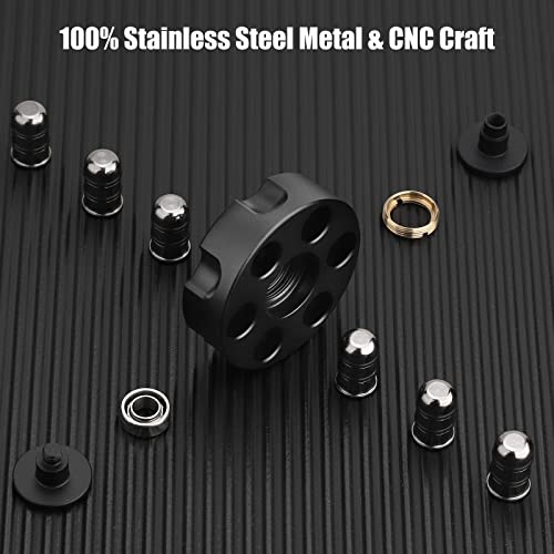 Image of Fidget Spinner Toy for Adults Kids, Cool Black Alloy Hand Finger Spinner, Stress Relief Anti Anxiety Fidget Cube Fidget Toy, Sensory Spinning Desk Toys Gifts Party Favors