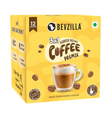Image of Bevzilla 3 in 1 Coffee Premix | Zero Added Sugar | Instant Coffee Premix | Rich Taste Without Sugar | Daily Coffee Premix (Pack of 12)