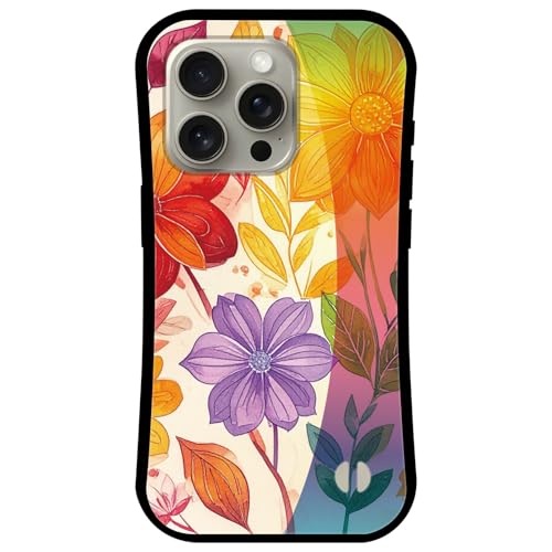 iPhone 17 Pro Max 用 ケース MagSafe 対応 カバー アクリル TPU Qi充電 吸着 磁石 マグネット 耐衝撃 バンパー ワイヤレス充電 マグセーフ アイフォン17プロマックス ifa165-q 花 イラスト カラフル