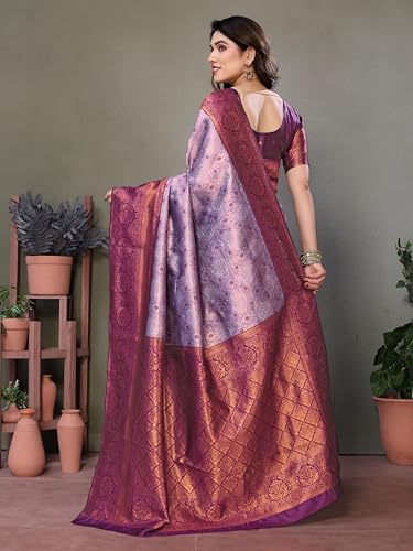 Image of Women's Kanjivaram Soft Silk Banarasi Saree With Blouse Piece | Banarasi Sari For Women | Saree with Blouse piece