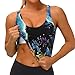 Women Girls Yoga Bras U-Shaped Back Comfortable Sweat Vest with Pads Elastic Sportswear for Gym Fitness, for Moon Black Cat Flower Art