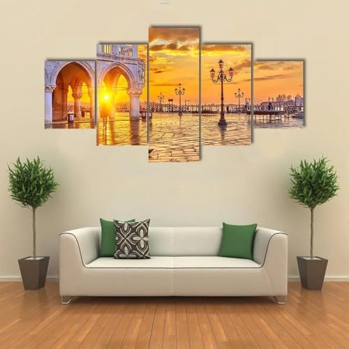 Lever de soleil à Venise affiche decoration murale pour grand salon