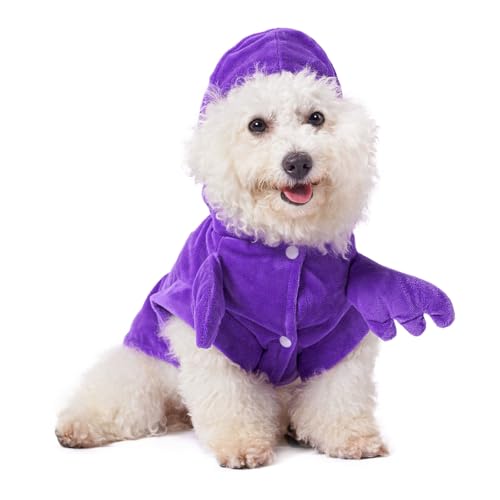 Disfraz de dinosaurio morado para perro talla S