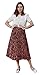 CHARTOU Womens Chic Elastic High Waisted A Line Leopard Print Pleated Shirring Midi-Long Skirt (Rust, Medium)