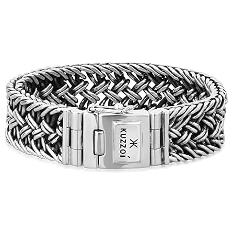 Kuzzoi 335104, bransoletka męska z litego srebra 925, szerokość 20 mm, 23 centimeters, Srebro szterlingowe, Bez kamienia