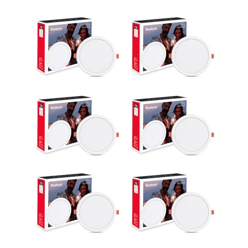 Image of Goldmedal Glazz 22W Round Ceiling Light| Recessed LED Downlight for False Ceiling | Cut Out :8.03 Inch |Downlight for Home,Hall,Room,Kitchen,Office,Shop|Cool Daylight (6500K), Pack of 6
