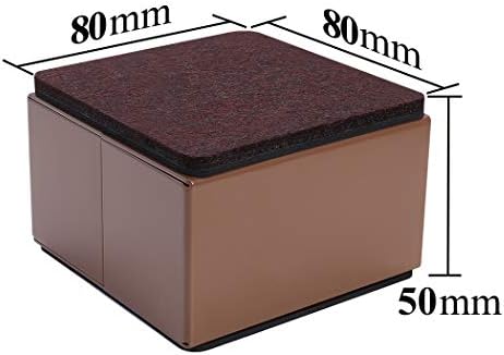 Ezprotekt 2" Lift Furniture Risers Carbon Steel Bed Risers, 3.15" Self-Adhesive Heavy Duty Furniture Raisers Adds 2" Height to Beds Sofas Cabinets Supports 20,000 lbs, Square Brown