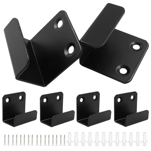 Image of 6 Pack Wall Hanger Fastener, Stainless Steel Mount Brackets Hook With 20mm Inner Width Heavy Duty Tile Display Hangers for Ceramic (Black)