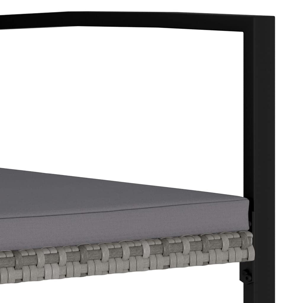 vidaXL Juego de Comedor para Jardín 5 Piezas Terraza Exterior Hogar Muebles Cocina Silla Mesa Asiento Suave con Respaldo Ratán Sintético Gris