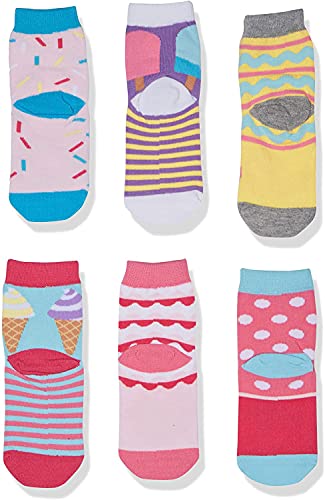 Jefferies Socks Girls' Little Sweat Treats Ice Cream/Donuts Fashion Crew Socks 6 Pair Pack3