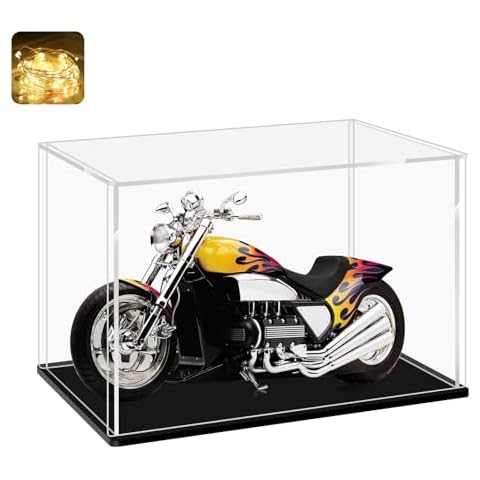 LANSCOERY Clear Acrylic Display Case, Assemble Small Display Box Stand with Black Base, Dustproof Protection Showcase for Collectibles Memorabilia Figurines (6x4x4inch; 15x10x10cm) Cover