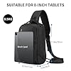 BJIAX slingväska Sling Bag, vattentät axelväska herr bröstficka med USB-laddningsport, för män och kvinnor, lätt axelremsväska för arbete, resor, vandring, cykling och shopping, Crossbody bag, Svart #5