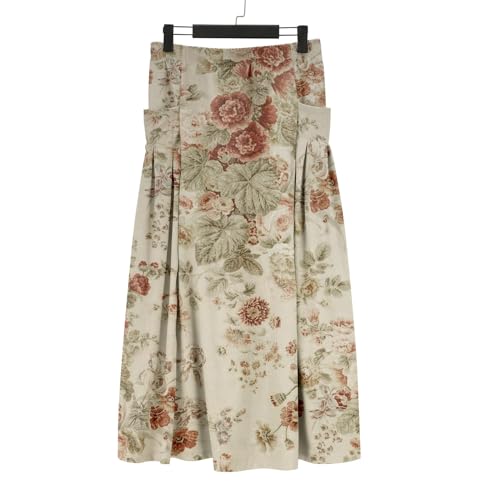 Maxi Skirts for Women Floral Print Elastic Waist Bohemian Hippie Long Skirt Vintage Boho Beach Skirts with Pockets3