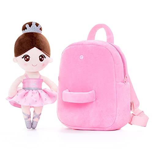 Gloveleya Toddler Backpack Kids Backpack with soft ballerina baby doll Pink Age 2+…4