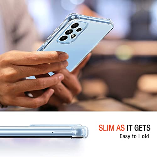 Image of Lustree Back Cover Transparent Case Compatible with Samsung Galaxy A23 | Clear + TPU Case with 4 Corner Air Cushion Protection & Camera Protection | Slim& Stylus Cover