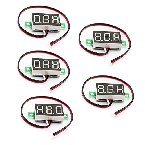 Image of Voltage Meter 3 Wire 0.36 inch DC 0~30V Digital Voltmeter Gauge Tester Red LED Display Panel Mount Car Motorcycle Battery Monitor Led Voltage Display 5pcs