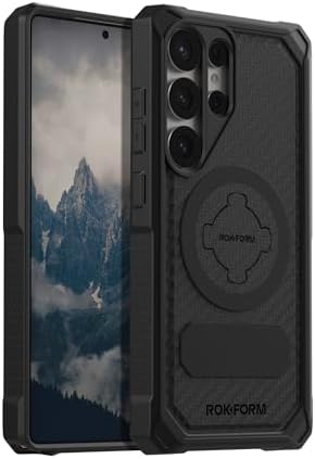 Rokform 頑丈なケース Galaxy S25 Ultra対応 ツイストロック付き磁気カバー 落下テスト済みアーマー(ブラック)