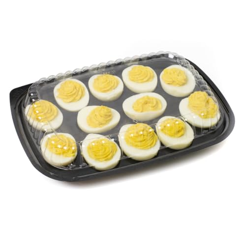 Image of JAK Industrial 16 Pack - Disposable Deviled Egg Containers with Lid – Plastic Deviled Egg Trays – For 12 Egg Halves