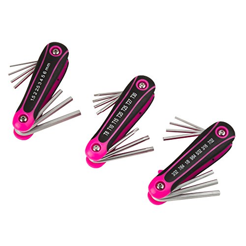 The Original Pink Box PB3HTS Folding Hex and Torx, Pink, 3-Piece
