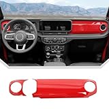 JeCar 2pcs for 2024+ Jeep Wrangler JL Red Interior Accessories Center Console Dash Panel Cover Trim