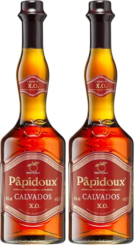 Papidoux XO Calvados - aus Äpfeln der Normandie (1 x 0,7l) - weit über sechs Jahre gereift mit eleganter Finesse und einem feinen Apfelaroma | 700 ml (2er Pack)
