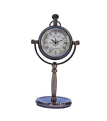 Antique Brown Nautical Small Desk Clock for Decoration, Office and Living Room, Vintage Look review