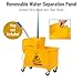Mind Reader Mop Bucket with Wringer, 22 Qt (5.5 Gallon), Floor Cleaning, Handle, Wheels, 16.25