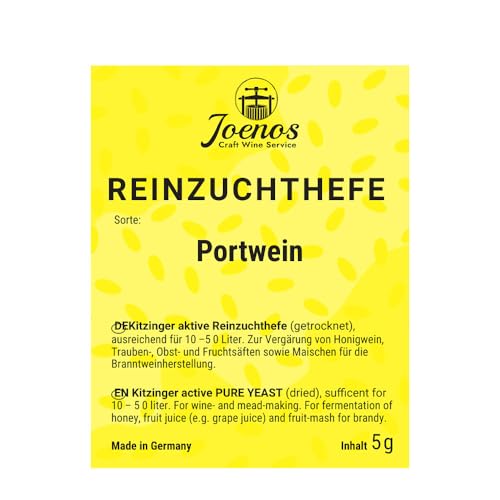 Joenos Kitzinger Portwein Reinzuchthefe Aktive Trockenhefe für Wein und Met 5g Exclusiv Handel Made in Germany