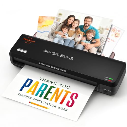 VidaTeco A3 Laminator Machine Thermal Laminating Machine with Hot & Cold Lamination 25 A3/A4/A5/A6 Laminating Pouches 2 Roller Lamination Laminated 3-5mil for Office Home School Teacher