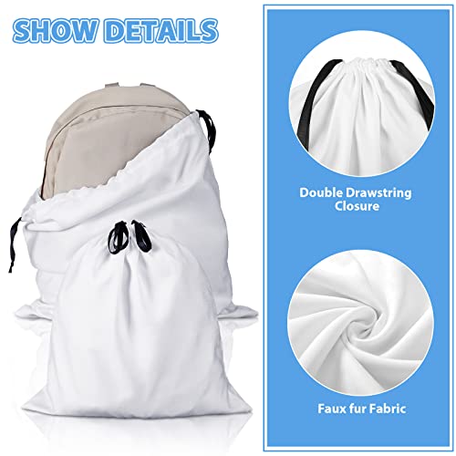 Woanger 10 Pieces Large Dust Cover Bag Polyester Cotton Breathable Bags Dustproof Drawstring Storage for Shoes Purses Travel Packing Luggage Organizer Home Storage, 2 Sizes3