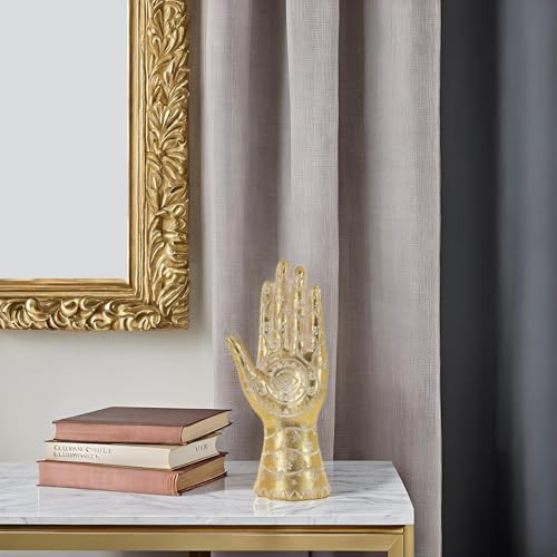Escultura Mano Hamsa Ojo Turco Decorativa Dorada miniatura 3