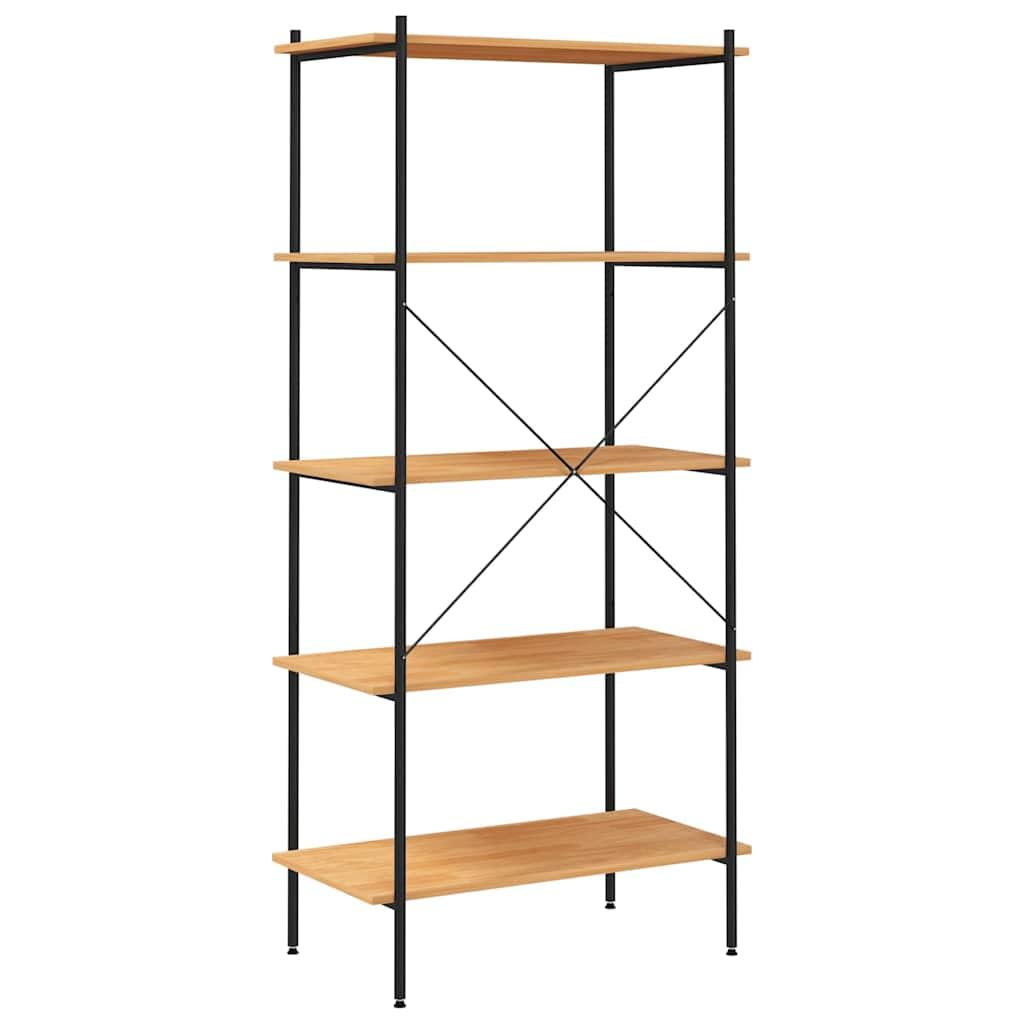Standregal 80x40x163 cm, 5 Böden, Schwarz Eiche-Optik