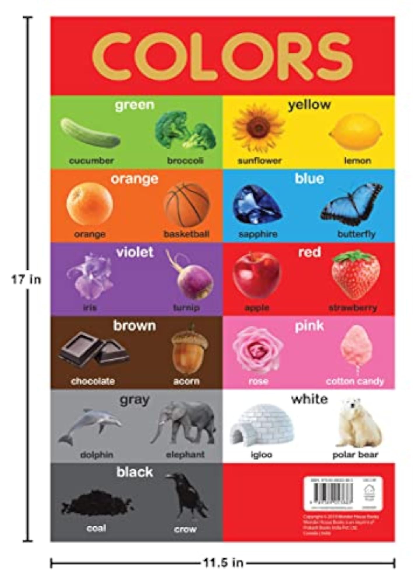 Colors Chart for Early Learning, Educational Tool