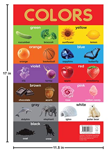 Colors Chart - Early Learning Educational For Kids: Perfect Homeschooling, Kindergarten and Nursery Students (11.5 Inches X 17.5 Inches)