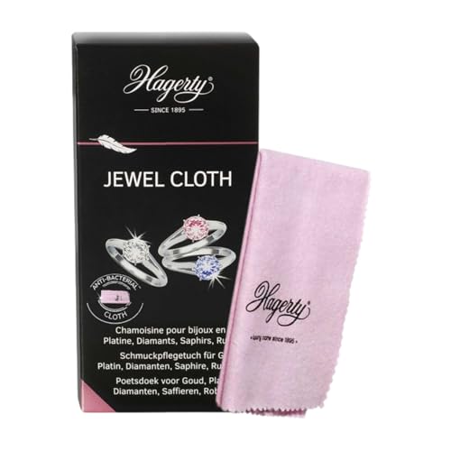 Hagerty Jewel Cloth Chiffon de nettoyage pour les pierres précieuses, l'or et le platine 36x30cm I Chiffon 100% coton imprégné I Chamoisine de polissage...