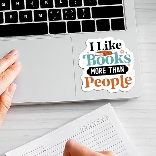 Calcomanías "I Like Books" de vinilo impermeable, pack de 3 unidades para lectores 5
