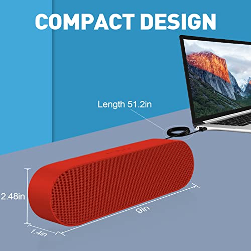 YYV Głośnik komputerowy USB, przenośny głośnik do komputera stacjonarnego, laptopa, notebooka, przewodowy mini głośnik soundbar z głośną głośnością, regulacją głośności i przyciskiem wyciszenia (w