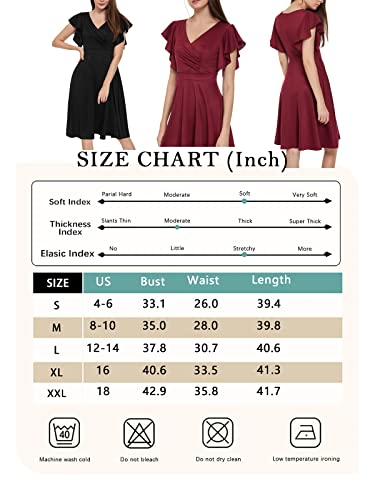 Dghbvs Fit And Flare Dresses For Women 2022 Wrap V Neck Ruffles Knee Length Wedding Guest Midi Dresses For Women(M,10791-Darkgreen) #TOP5