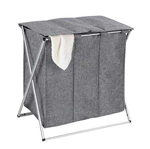 WENKO Trio Top Laundry Basket with Lid and Carry Handles, Lots of Storage Space with 118 L and Three Compartments - Image 4