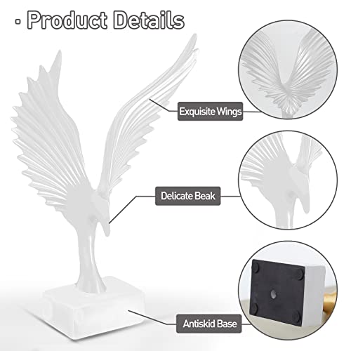 Dosker Eagle Wing Statue Sculpture Ornament Collectible Figurine Craft Ornament For Home Farm House Living Room Porch Decor White #TOP5